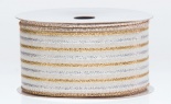 #40 We Jingle Rock Metallic Silver Gold Stripe 20 Yd