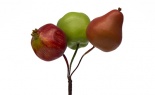  32mm Pomegranate Apple Pear X3 On Wire Red Green Yello