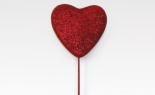  80mm Flat Heart Glitter Red