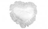  Satin Heart Puffy With Lace White 